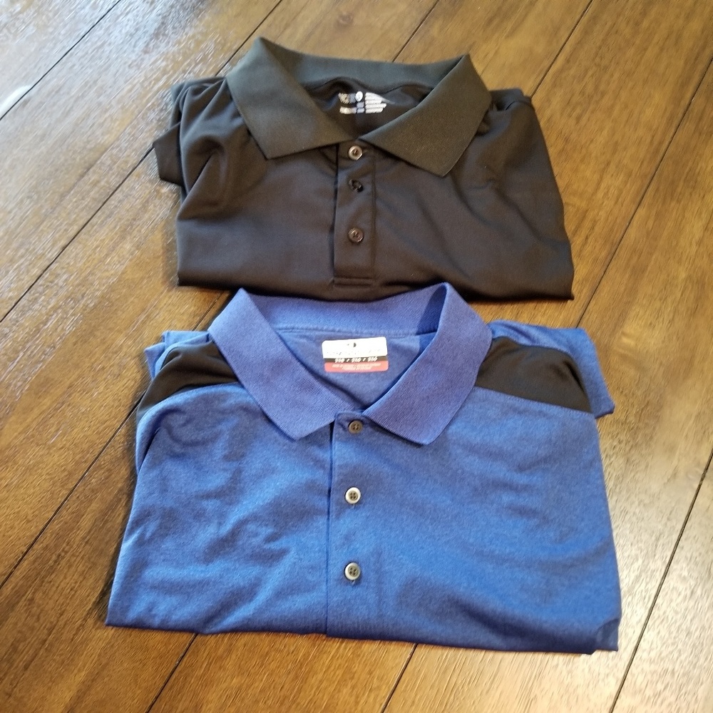 Two - Men's XXL 100% Polyester Golf Shirts